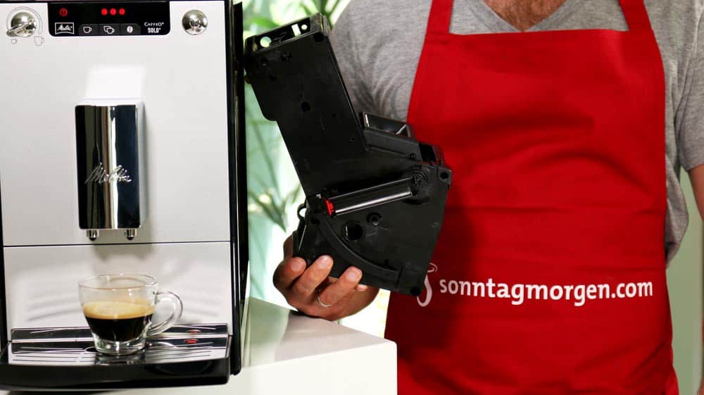 Entnehmbare Brühgruppe des Melittta Caffeo Solo
