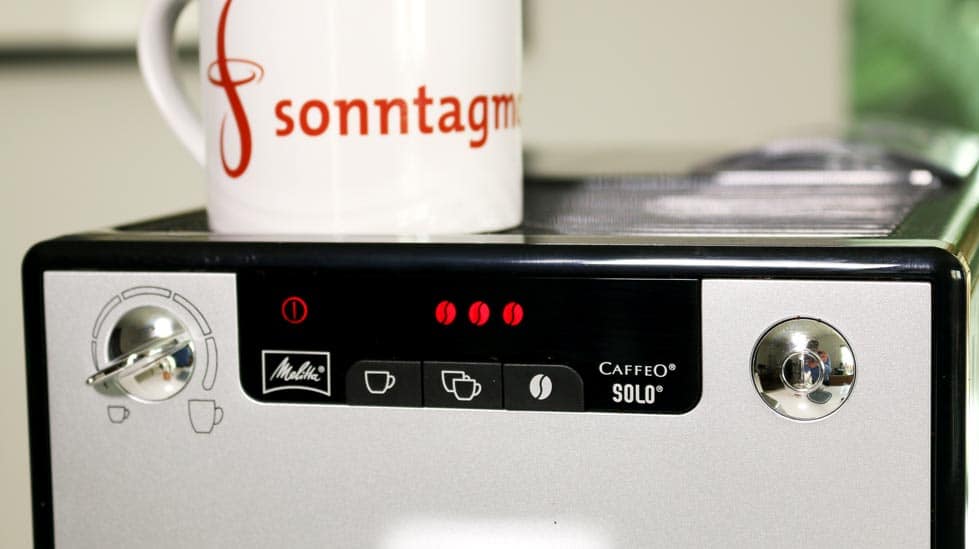 Melitta Caffeo Solo - Vorderseite oben, Detailansicht des Displays